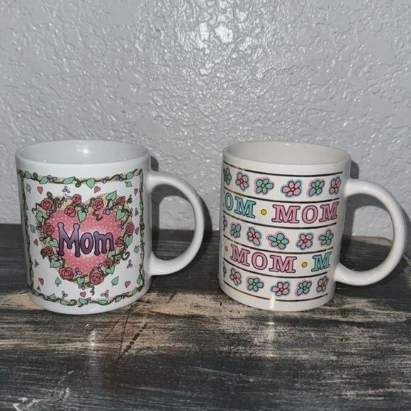 Set Of 3 "Mom" Themed Ceramic Coffee Mugs - Picture 2 of 13